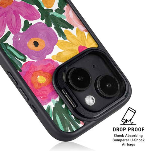 Bouffants and Broken Hearts Painterly Garden iPhone 15 Kickstand Case