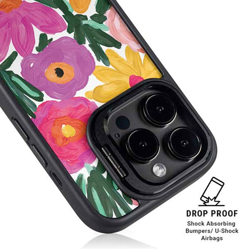 Bouffants and Broken Hearts Painterly Garden iPhone 15 Pro Kickstand Case