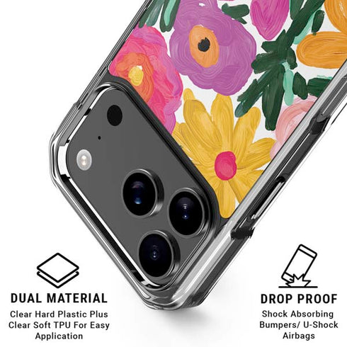 Bouffants and Broken Hearts Painterly Garden iPhone 18 Pro Clear Case
