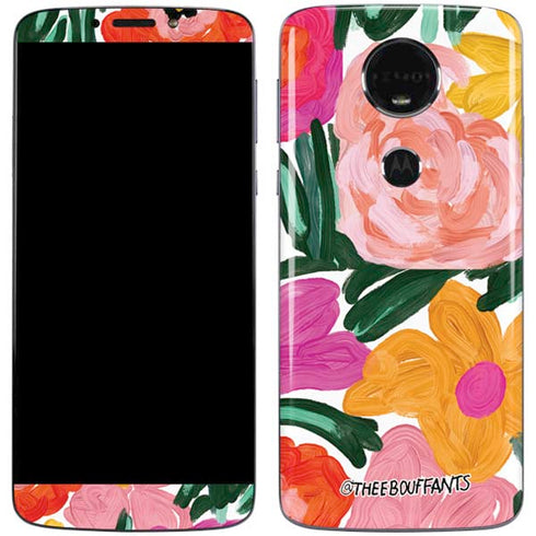 Bouffants and Broken Hearts Painterly Garden Moto E5 Plus Skin