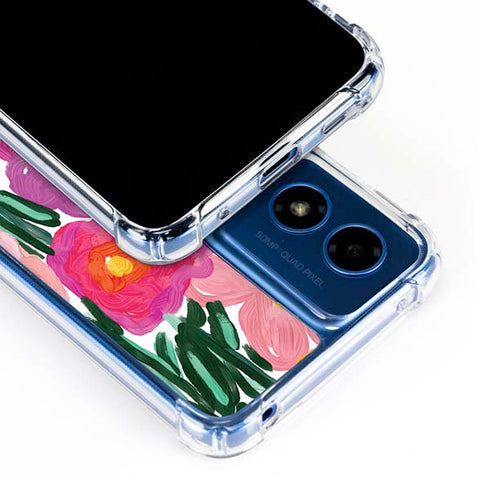 Bouffants and Broken Hearts Painterly Garden Moto G Play 4G (2024) Clear Case