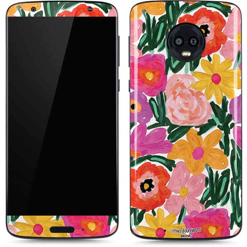 Bouffants and Broken Hearts Painterly Garden Moto G6 Skin