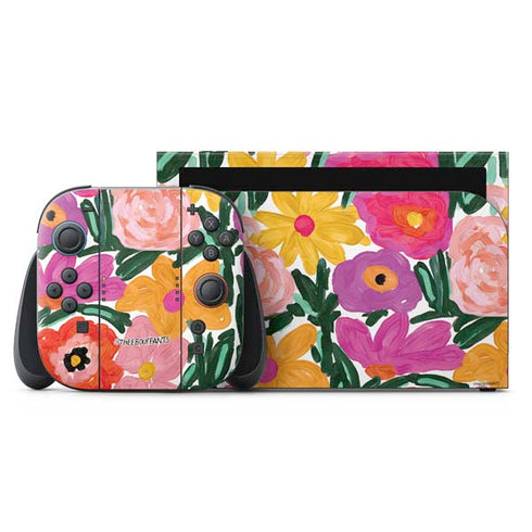 Bouffants and Broken Hearts Painterly Garden Nintendo Skins