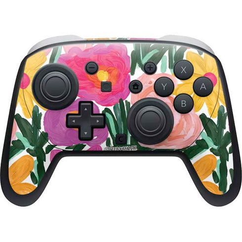Bouffants and Broken Hearts Painterly Garden Nintendo Switch 2 (2025) Pro Controller Skin