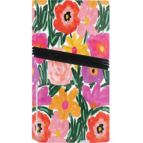 Bouffants and Broken Hearts Painterly Garden PS5 Pro Disk Console Skin