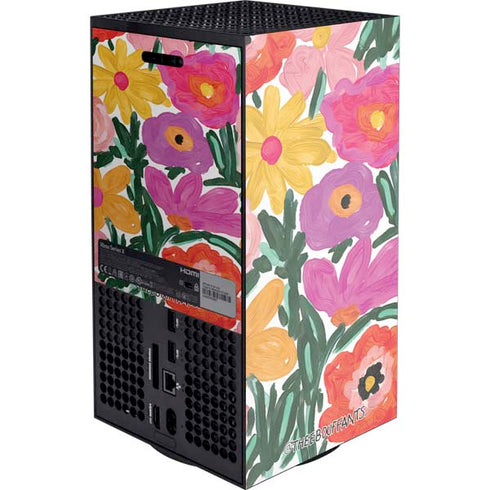 Bouffants and Broken Hearts Painterly Garden XBox Series X Digital Edition Console Skin