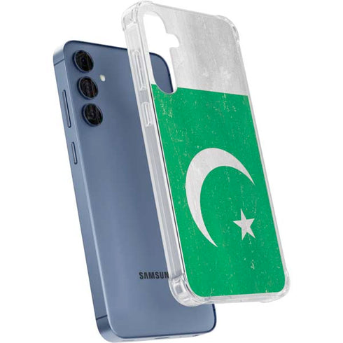 Pakistan Flag Distressed Galaxy A35 5G Clear Case