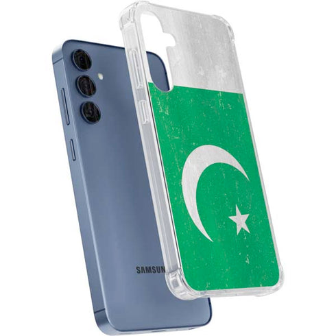 Pakistan Flag Distressed Galaxy A55 5G Clear Case