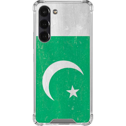 Pakistan Flag Distressed Galaxy S24 FE Clear Case