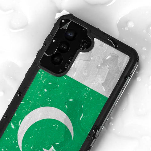 Pakistan Flag Distressed Galaxy S24 Plus Waterproof Case