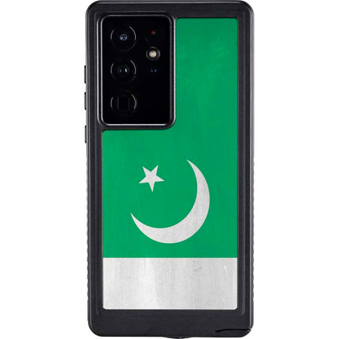 Pakistan Flag Distressed Galaxy S24 Ultra Waterproof Case