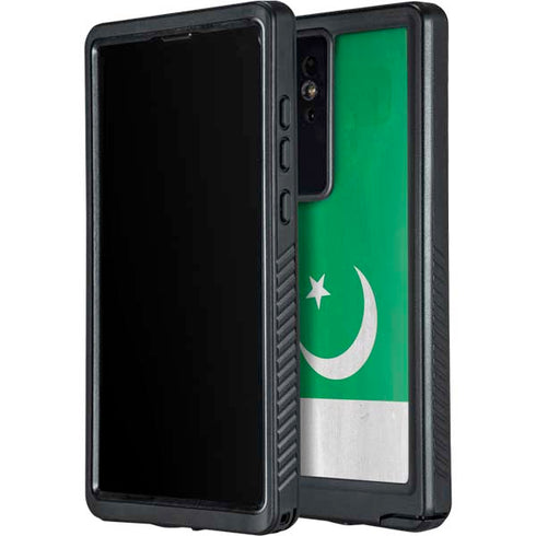 Pakistan Flag Distressed Galaxy S24 Ultra Waterproof Case