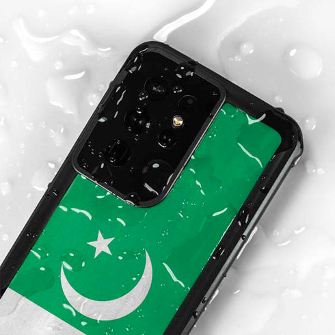 Pakistan Flag Distressed Galaxy S24 Ultra Waterproof Case