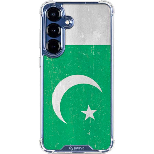 Pakistan Flag Distressed Galaxy S25 Plus Clear Case