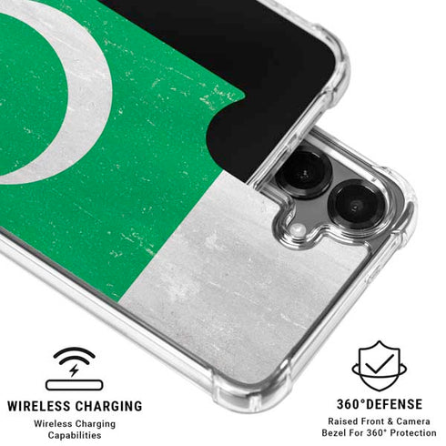 Pakistan Flag Distressed Galaxy S26 Plus Clear Case