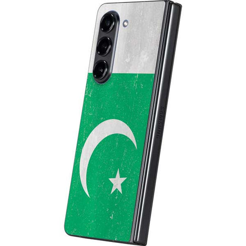 Pakistan Flag Distressed Galaxy Z Fold5 5G Skin