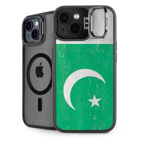 Pakistan Flag Distressed iPhone 14 Plus Kickstand Case