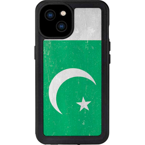 Pakistan Flag Distressed iPhone 15 Plus Waterproof Case