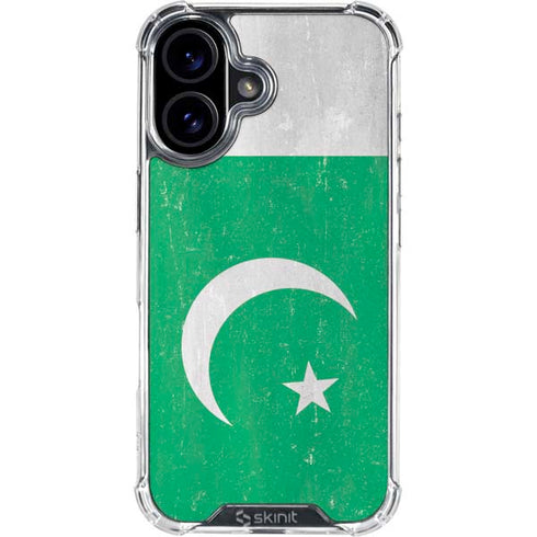 Pakistan Flag Distressed iPhone 16 Clear Case