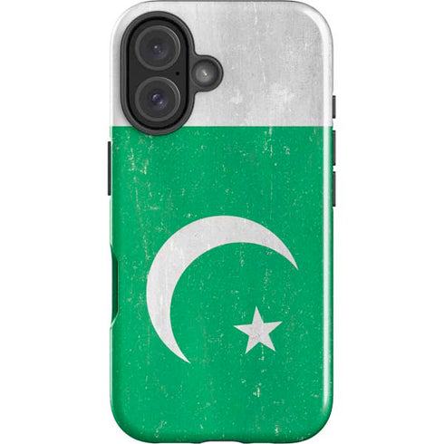 Pakistan Flag Distressed iPhone 16 Plus Impact Case