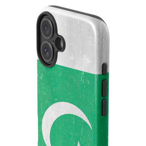 Pakistan Flag Distressed iPhone 16 Plus Impact Case