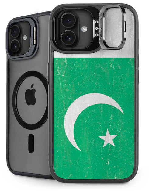 Pakistan Flag Distressed iPhone 16 Plus Kickstand Case