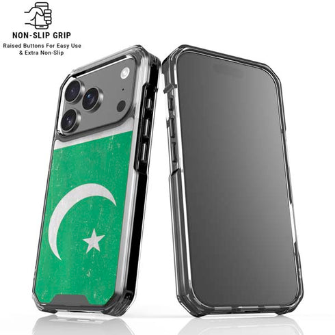 Pakistan Flag Distressed iPhone 18 Pro Clear Case