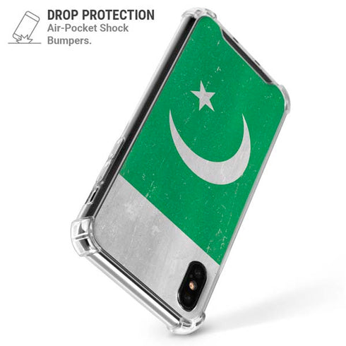 Pakistan Flag Distressed iPhone X/XS Clear Case