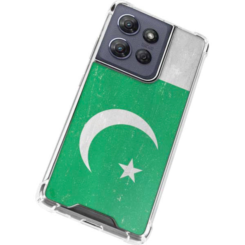 Pakistan Flag Distressed Moto G 5G (2025) Clear Case