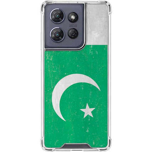 Pakistan Flag Distressed Moto G Power 5G (2025) Clear Case