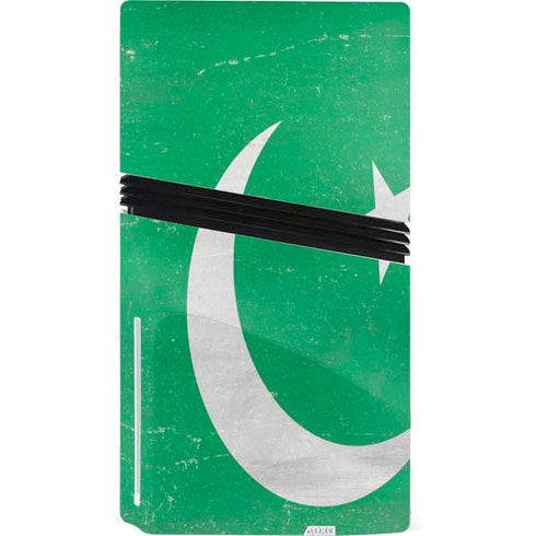 Pakistan Flag Distressed PS5 Pro Disk Bundle Skin
