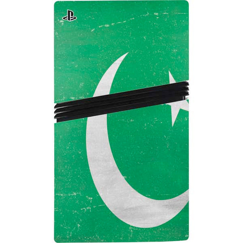 Pakistan Flag Distressed PS5 Pro Disk Console Skin