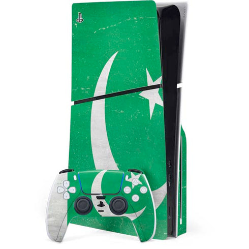 Pakistan Flag Distressed PlayStation PS5 Skins
