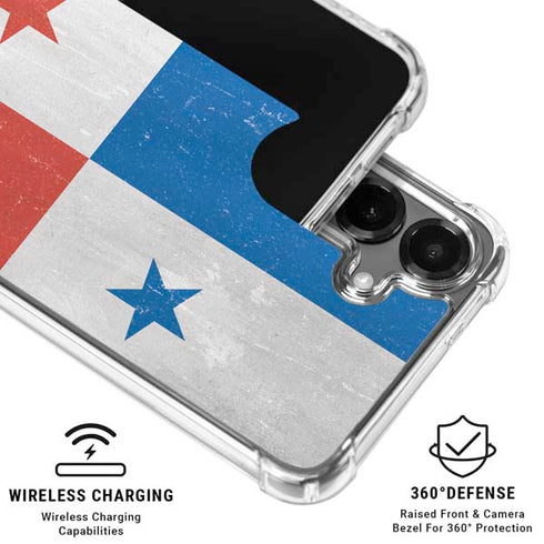 Panama Flag Distressed Galaxy S26 Plus Clear Case
