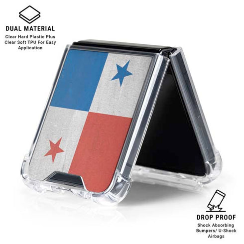 Panama Flag Distressed Galaxy Z Flip6 Clear Case