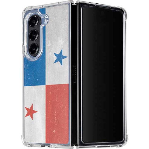 Panama Flag Distressed Galaxy Z Fold5 5G Clear Case