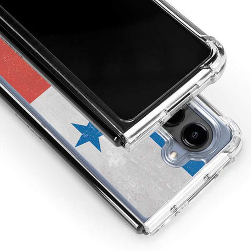 Panama Flag Distressed Galaxy Z Fold5 5G Clear Case