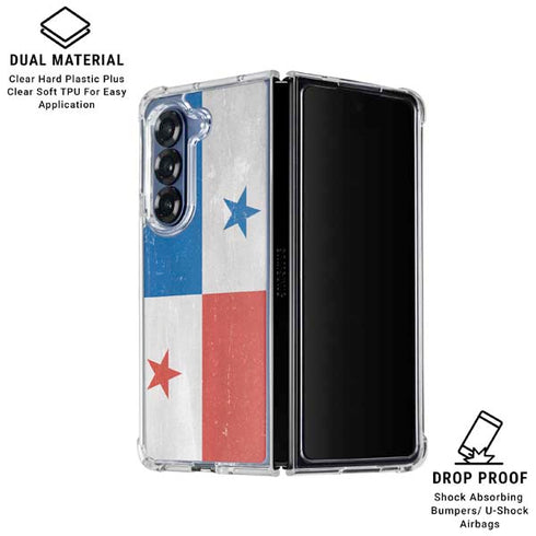 Panama Flag Distressed Galaxy Z Fold6 Clear Case