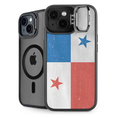 Panama Flag Distressed iPhone 14 Plus Kickstand Case