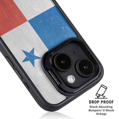 Panama Flag Distressed iPhone 14 Plus Kickstand Case