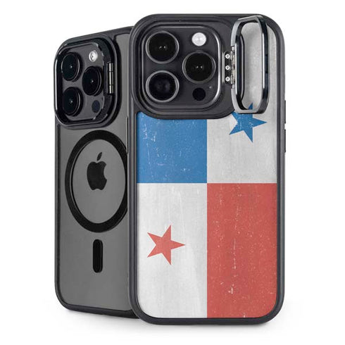 Panama Flag Distressed iPhone 14 Pro Kickstand Case
