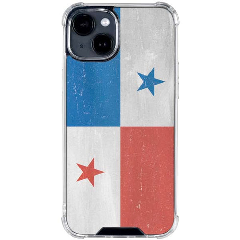 Panama Flag Distressed iPhone 15 Clear Case
