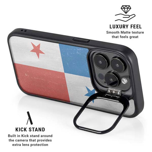Panama Flag Distressed iPhone 15 Pro Max Kickstand Case