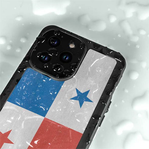 Panama Flag Distressed iPhone 15 Pro Waterproof Case