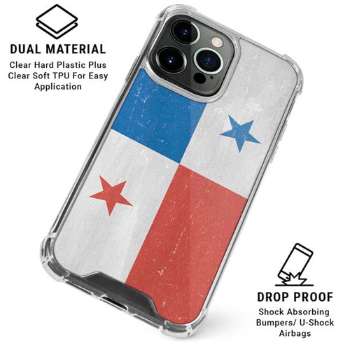 Panama Flag Distressed iPhone 16 Pro Clear Case