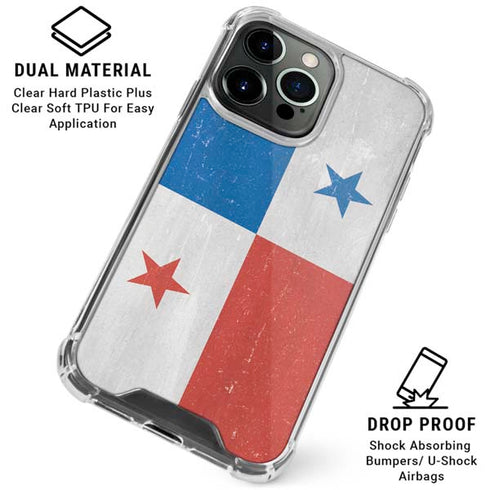 Panama Flag Distressed iPhone 16 Pro Max Clear Case
