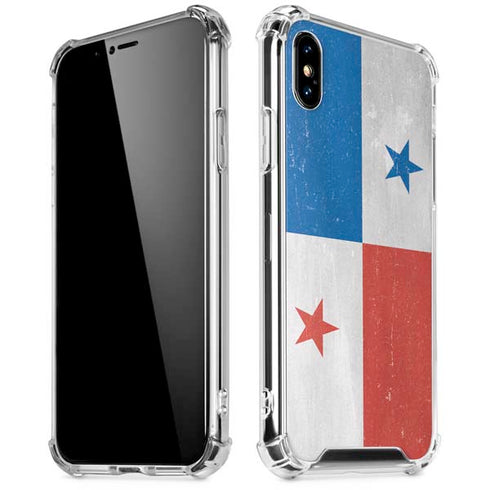 Panama Flag Distressed iPhone X/XS Clear Case