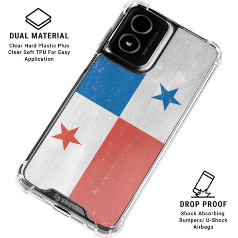 Panama Flag Distressed Moto G Power 5G (2024) Clear Case
