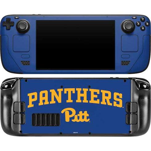 University of Pittsburgh Panthers Pitt Steam Deck Handheld Gaming Computer OLED Skin
