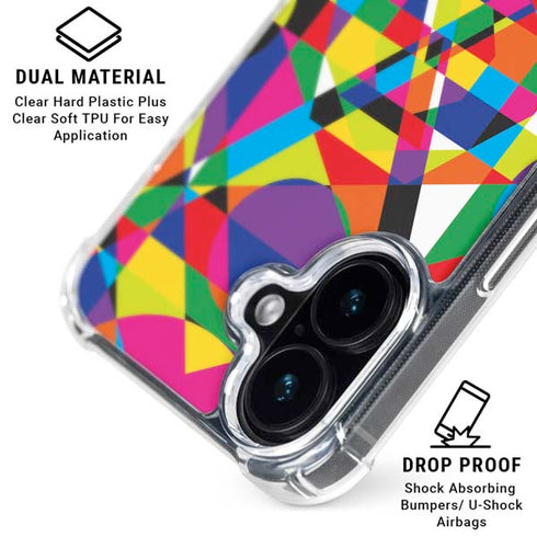 Parallel Vectors iPhone 16 Plus Clear Case